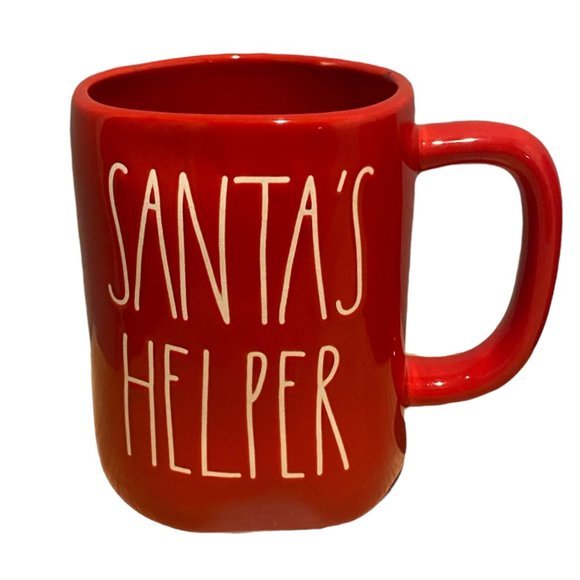 Rae Dunn Christmas Mug Set Red Santa's Helper Cocoa Fa La La - Picture 2 of 4
